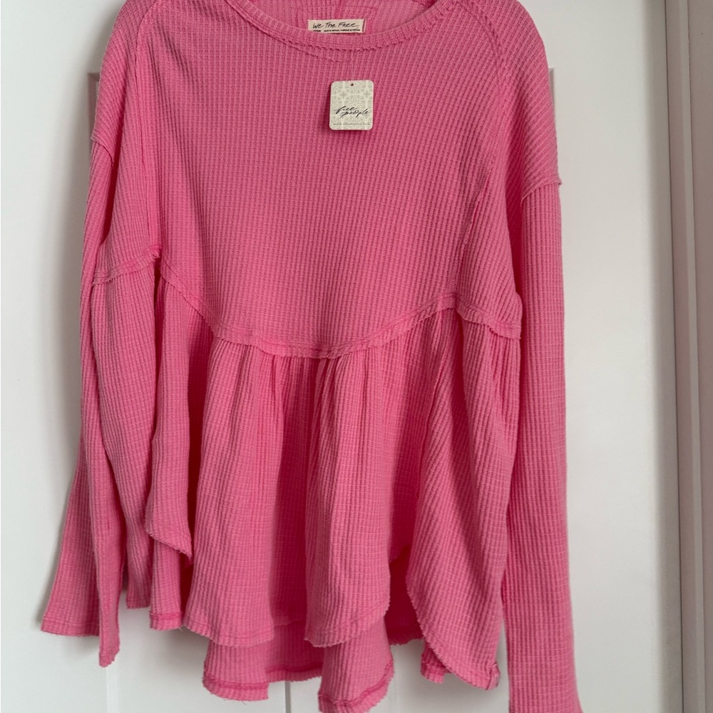 Free People Waffle Knit Top